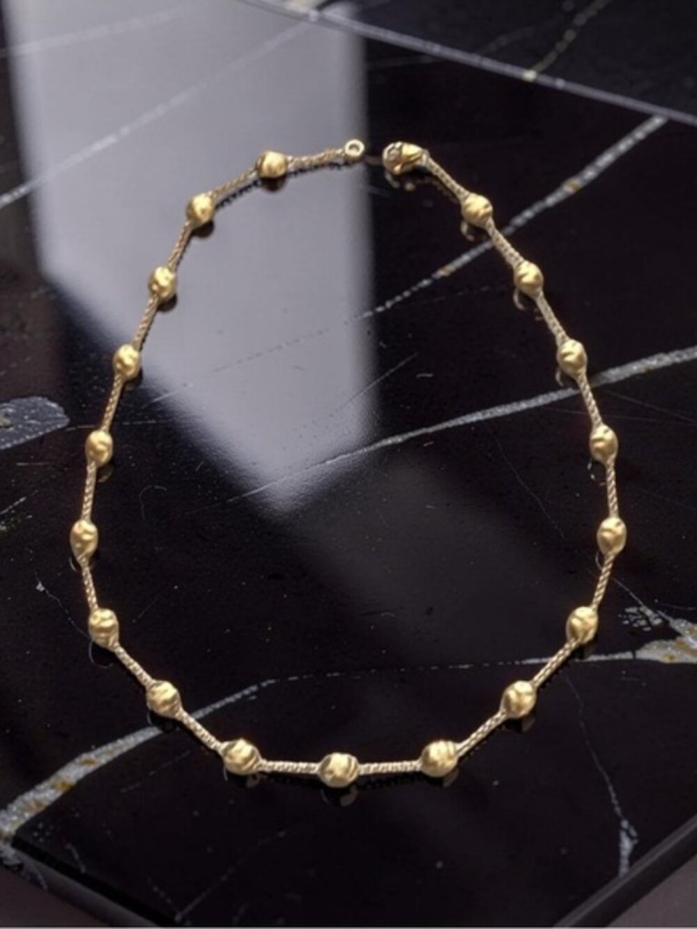 Marco Bicego 18k Gold Bean Station Necklace